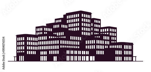Isolated office building vector graphic on a white background