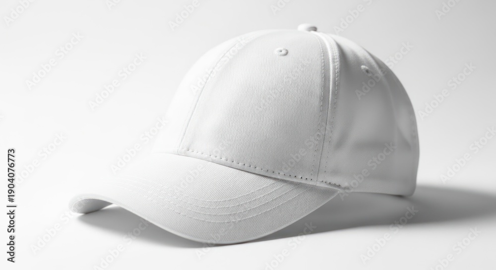 Fototapeta premium White Baseball Cap on White Background