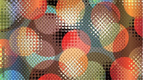 網点　カラフル　抽象的　模様　背景