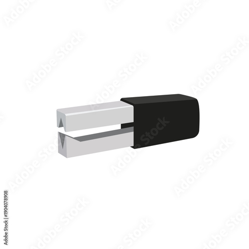 Professional Silver and Black Staple Remover Vector Illustration - Office Supplies Flat Design Icon