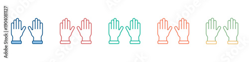 Gloves Icon Set Multiple Style Collection 