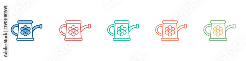 Watering Can Icon Set Multiple Style Collection 