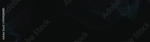 Abstract Modern vector long banner gradient dark spiral circle line wave illustration black background with arrows and copy space for text waves shape for business technology sphere EPS 10