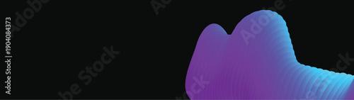 Abstract Modern vector long banner gradient dark spiral circle line wave illustration black background with arrows and copy space for text waves shape for business technology sphere EPS 10