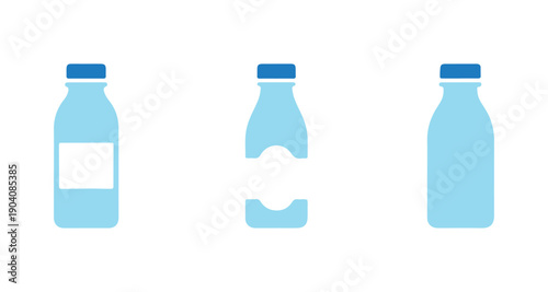a collection of various design icons featuring a milk bottle on a white background