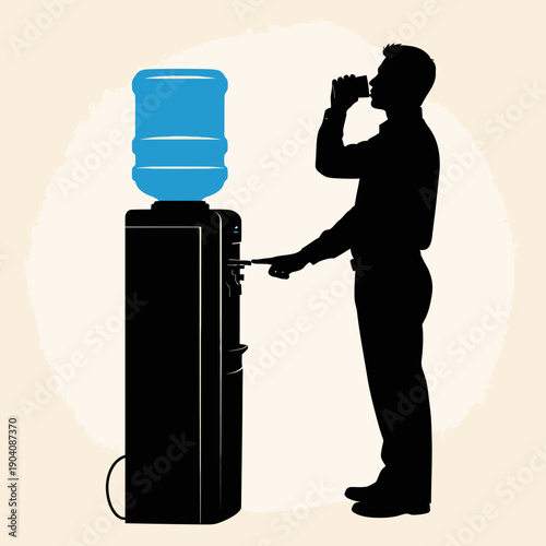 Man Drinking Water from Bottle.