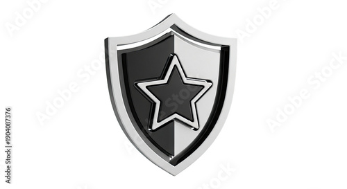 Free Download 3D Shield with Black Star Icon - GFXLoad