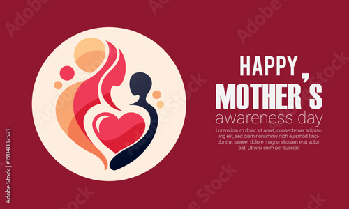 A vibrant graphic celebrating the special bond between a mother and child, commemorating happy mother's awareness day
