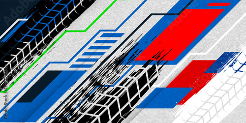 A vector graphic depicting abstract stripe racing designs suitable for vehicle decal wraps, race cars, rally vehicles, adventure themes, and livery designs