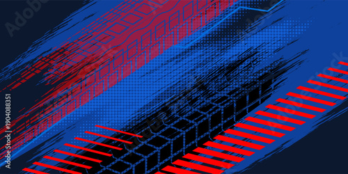 Exclusive red and black color combination sport racing car livery design, for universal medium eps10 vector ready to print.