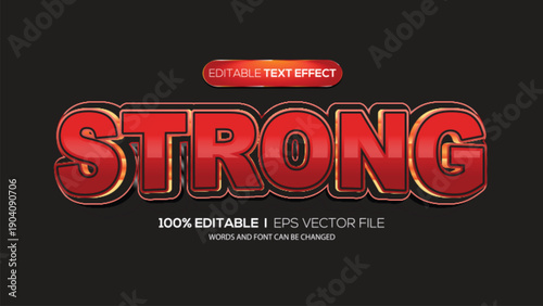 3d text effect strong theme