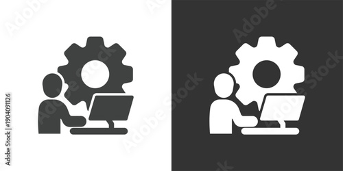 User Technical Management icon. Solid glyph series icon