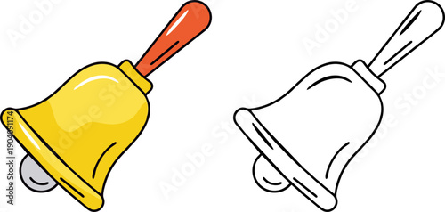 Hand Bell Ringing Notification Vector