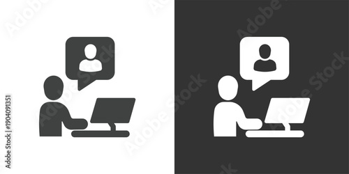 Online Video Consultation icon. Solid glyph series icon