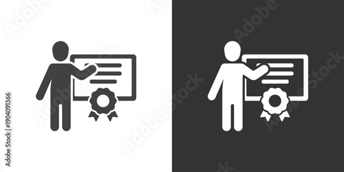 Professional Certification icon. Solid glyph series icon
