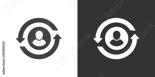 User Cycle Update icon. Solid glyph series icon