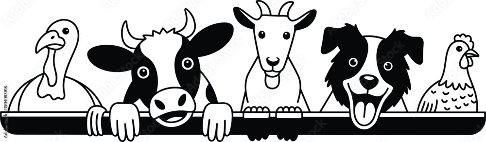Obraz premium Farm animals epsfile for cricut