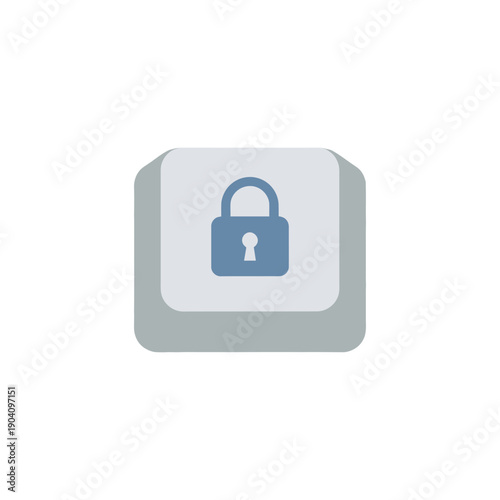 Free Download flat semi-flat vector icon of keyboard key with lock symbol, World Password Day concept - GFXLoad