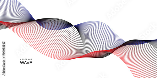 abstract creative black red blue wave line design. modern wave background. used for business card, banner, poster.