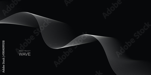 abstract creative wave line design on dark. modern background. used for business card, banner, poster.