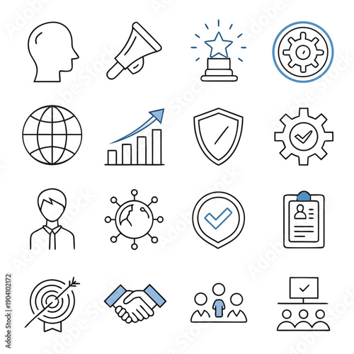 A collection of business and business related icons Vector