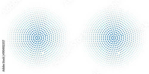 Light BLUE vector illustration which consist of circles. Dotted gradient design for your business. Creative geometric background in halftone style with colored spots.
