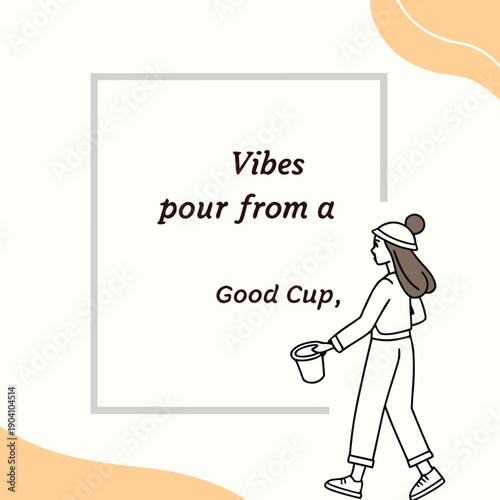 Minimal cafe quote instagram post with inspiring message for coffee lovers and morning motivation