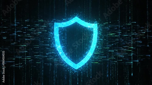 Digital Shield Security Protection Concept Animation.