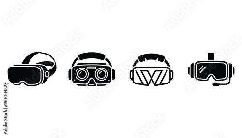 Vr glasses vector illustration of virtual reality headset technology and entertainment
