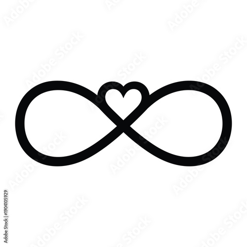 A heart integrated into an infinity symbol