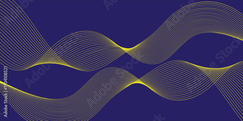 Wave baaner background. Line. yellow and blue gradation. simple design. vector illustration eps10