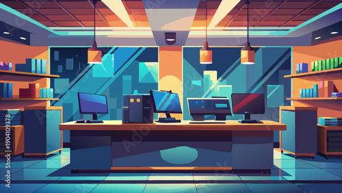 Modern living room with futuristic entertainment setup and vibrant decor