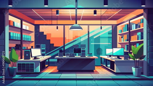 Modern loft space with industrial design and natural lighting pouring through large windows