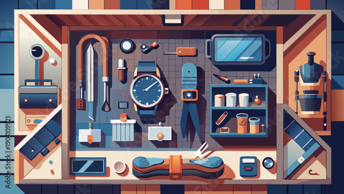 Modern kitchen with sleek design and integrated appliances in a cozy home setting