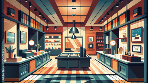 Cozy modern living room with vintage charm and warm wooden accents