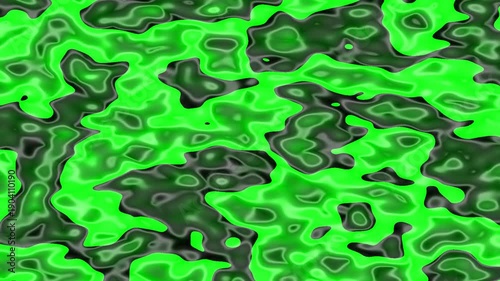 Abstract green and black organic pattern resembling liquid flow or camouflage design