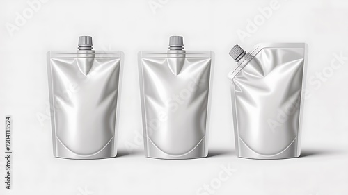 White Flexible Spouted Pouches Product Mockup