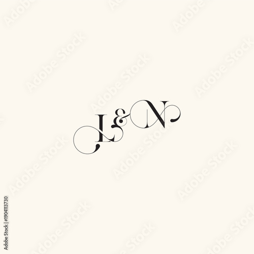 with monogram concept elegancy and beauty in one look NL wedding caligraphic logo letter
