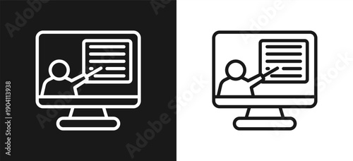 Online Education Style Line In Background White And Black