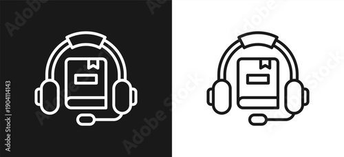 Headphones Style Line In Background White And Black