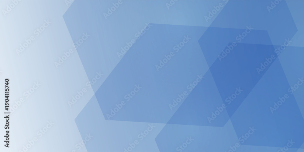 Obraz premium Light blue abstract background, creating a hexagon shape of warm faded blue light floating over a white background.