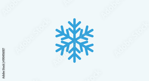 A simple and elegant blue snowflake icon symbolizing winter, cold, and the beauty of frost on a light blue background