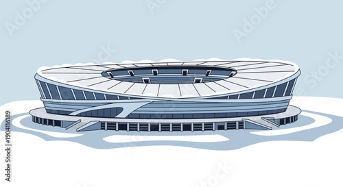 Modern Architectural Stadium Design with Unique Futuristic Facade