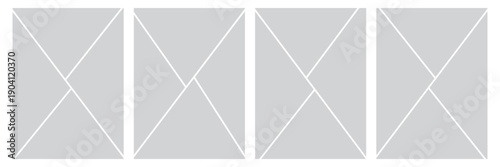 Set of comic 4 frame photo collage layout