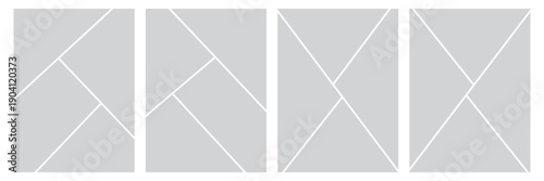 Set of comic 4 frame photo collage layout