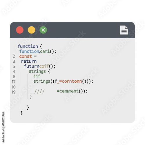 Code Snippet Window with Programming Script and Comments