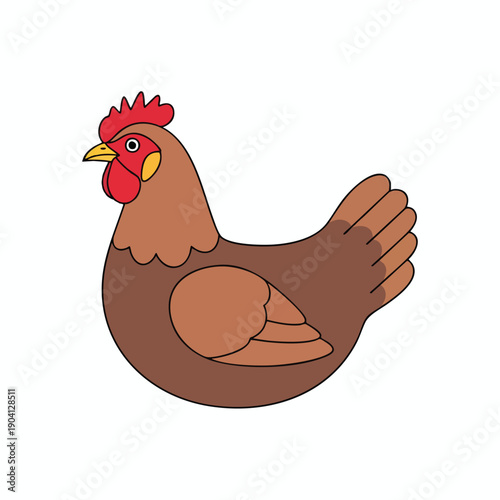Brown Hen Illustration
