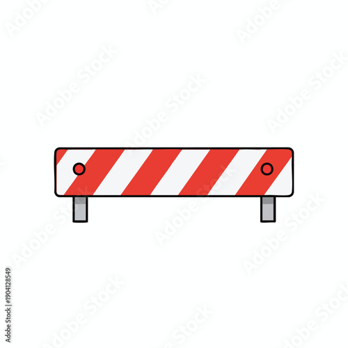 Simple Red and White Barrier Illustration
