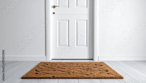 Wallpaper Mural Welcome Mat In Front Of A White Door. Torontodigital.ca