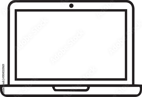 Modern Computing icon: A sleek and minimalist illustration of a laptop computer, designed to showcase its elegant simplicity and the essential role it plays in our contemporary digital world.